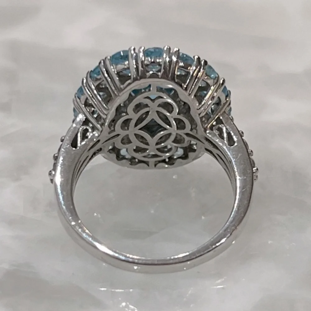 Marambaia Topaz and White Topaz Sterling Silver Cocktail Statement Ring Sz 8